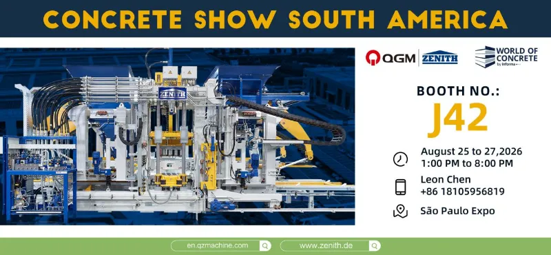 Quangong Machinery, Braziliyanın São Paulo şəhərindəki Beton Şousunda nümayiş etdirməyə hazırlaşır - bu böyük Cənubi Amerika sənayesi tədbirində bizə qoşulun.